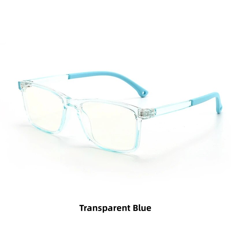 KatKani Children's Unisex Full Rim Square Tr 90 Eyeglasses F8500 Full Rim KatKani Eyeglasses Transparent Blue  