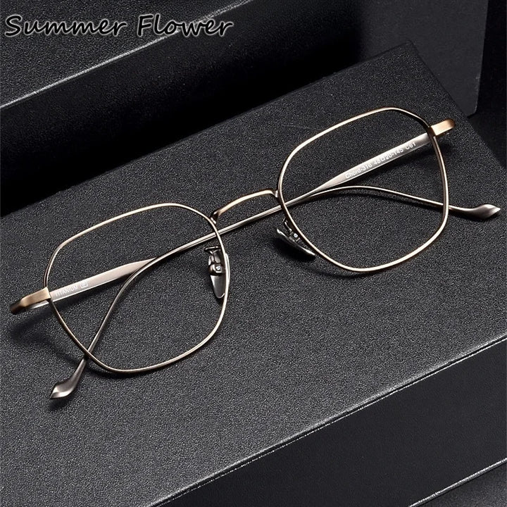 Summer Flower Women's Full Rim Polygon Titanium Eyeglasses 369316