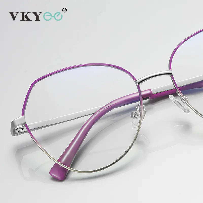 Vicky Women's Full Rim Oval Polygon Stainless Steel Reading Glasses 3095 Reading Glasses Vicky   
