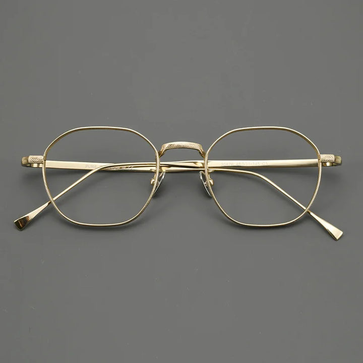 Black Mask Women's Full Rim Polygon Square Titanium Eyeglasses 320867