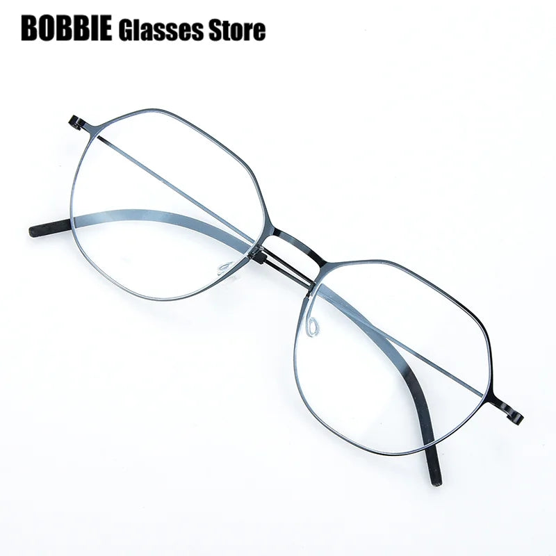 Bobbie Women's Full Rim Flat Top Polygon Titanium Eyeglasses 965540