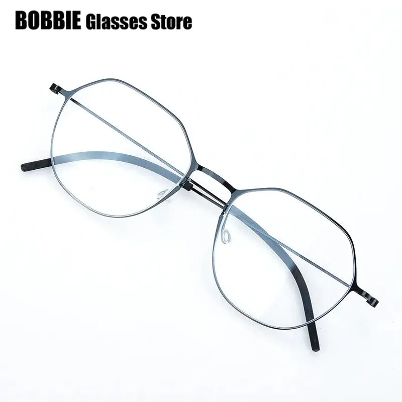 Bobbie 554065 Unisex Flat Tip Full Rim Polygon Titanium Frames FuzWeb