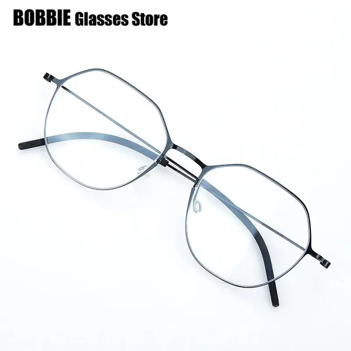 Bobbie 554065 Unisex Flat Tip Full Rim Polygon Titanium Frames FuzWeb