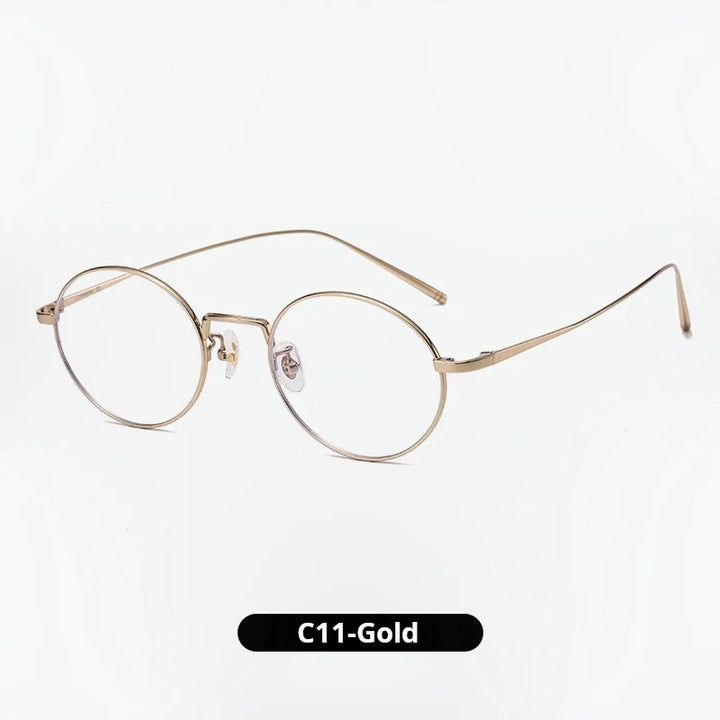 Momoja Unisex Full Rim Oval Round Titanium Eyeglasses 722467