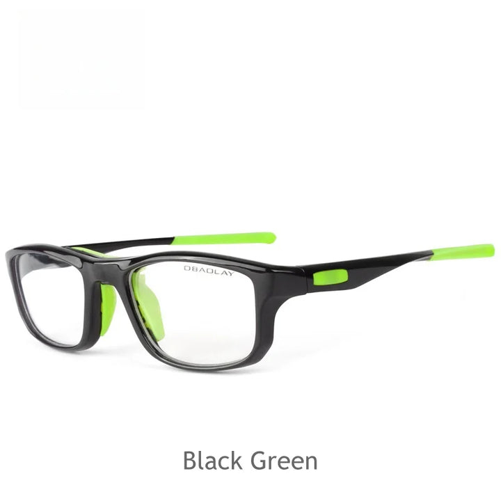 KatKani Mens Full Rim Square Tr 90 Sport Eyeglasses L013 Full Rim KatKani Eyeglasses Black Green  
