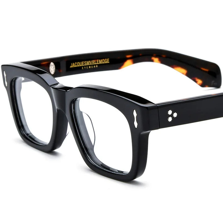 Nobler Women's Full Rim Brow Line Square Thick Acetate Eyeglasses 13619