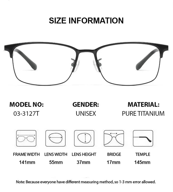 Chashma Ochki Unisex Semi Rim Square Titanium Tr 90 Eyeglasses 883127