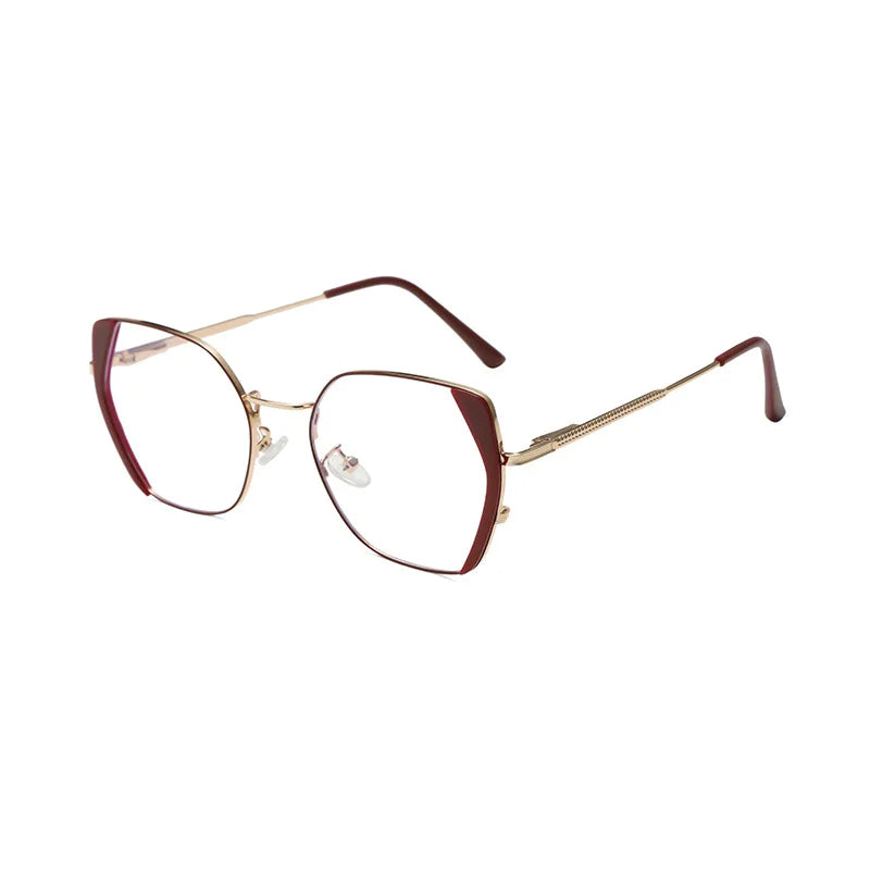 Zirosat Women's Full Rim Square Cat Eye Alloy Eyeglasses 30311