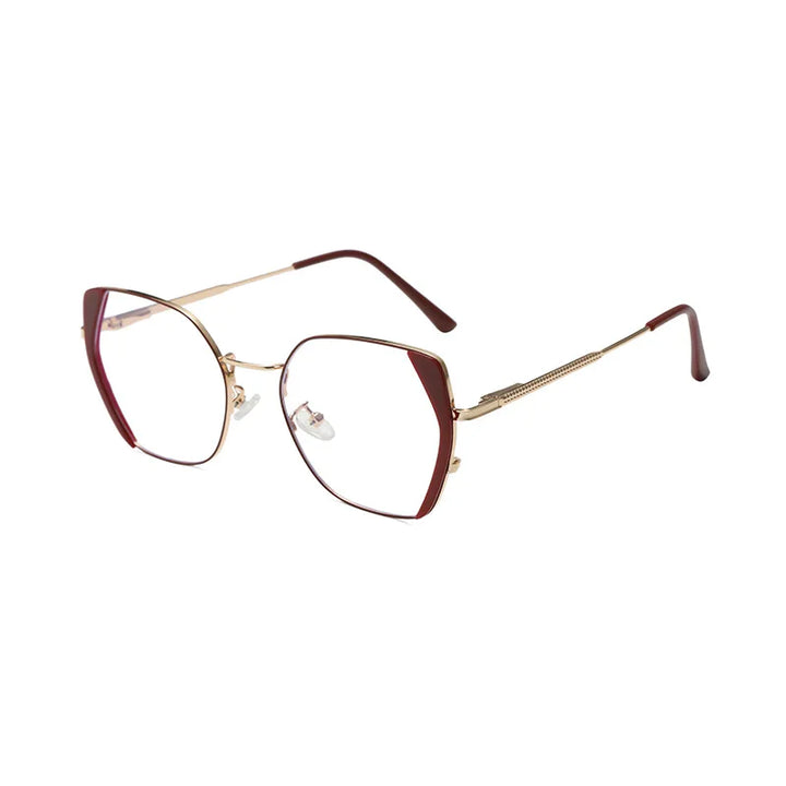 Zirosat Women's Full Rim Square Cat Eye Alloy Eyeglasses 30311