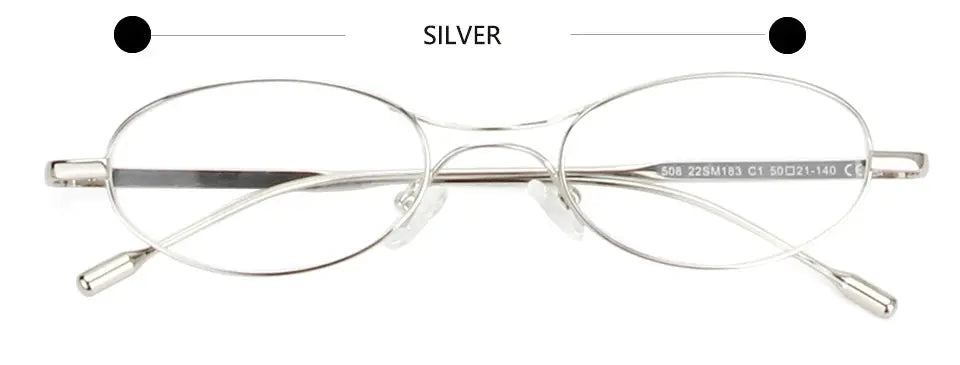 Esnbie 220183 Unisex Full Rim Oval Double Bridge Alloy Titanium Frames Esnbie