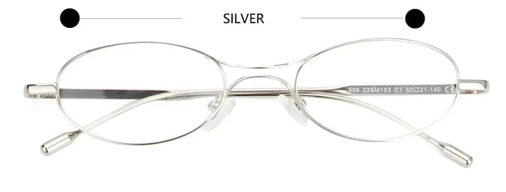 Esnbie 220183 Unisex Full Rim Oval Double Bridge Alloy Titanium Frames Esnbie