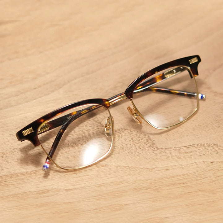 Black Mask Unisex Full Rim Square Acetate Alloy Eyeglasses  52711