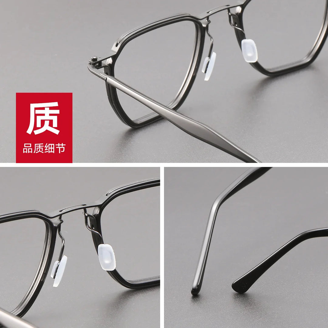 Bclear Unisex Full Rim Square Titanium Eyeglasses SM-RL5867