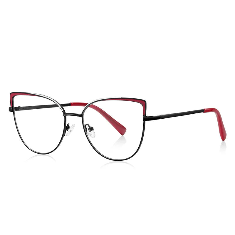 Laoyehui Women's Full Rim Square Cat Eye Alloy Reading Glasses L3103 Reading Glasses Laoyehui C5 0 