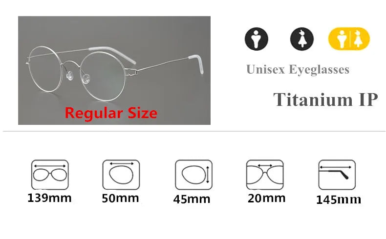 Aimee Unisex Full Rim Round Screwless Titanium Eyeglasses 504520 Full Rim Aimee   