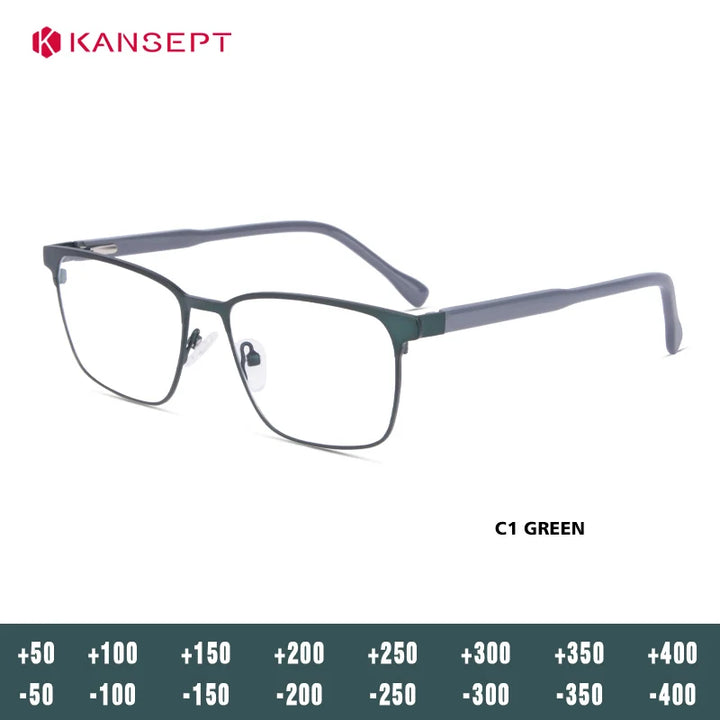 Kansept Women's Full Rim Square Alloy Tr 90 Reading Glasses 74632