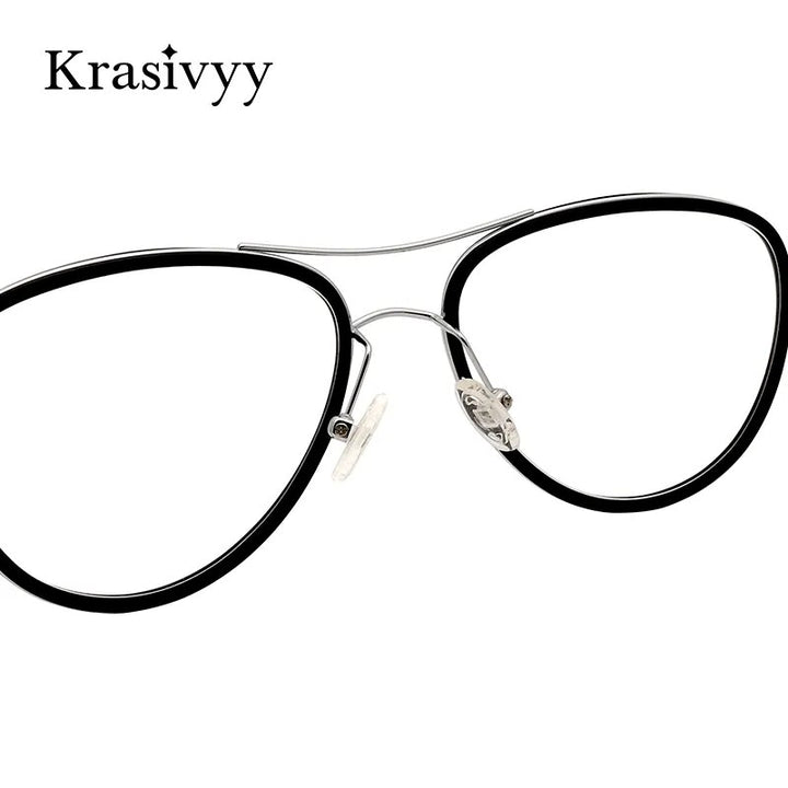 Krasivyy Men's Full Rim Square Double Bridge Titanium Acetate Eyeglasses Kr16043 Full Rim Krasivyy   