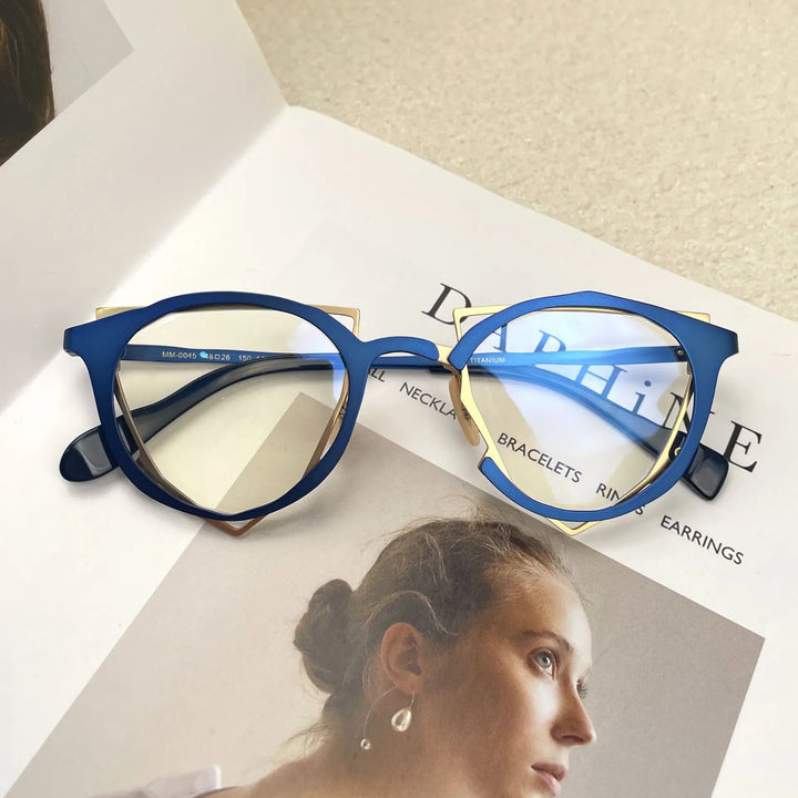 Muzz 0045-2 unisex oval IP titanium prescription eyeglasses — view 6