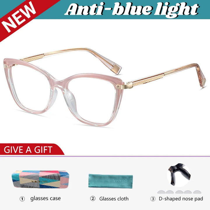 Vicky Women's Full Rim Butterfly Tr 90 Alloy Reading Glasses 582007