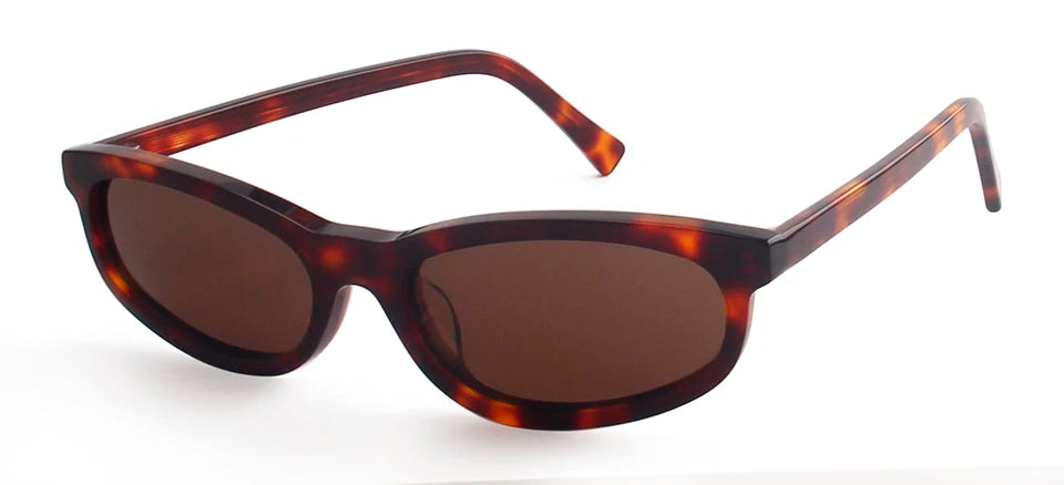 Esnbie Women's Full Rim Slim Oval Rectangle Acetate Sunglasses 240791