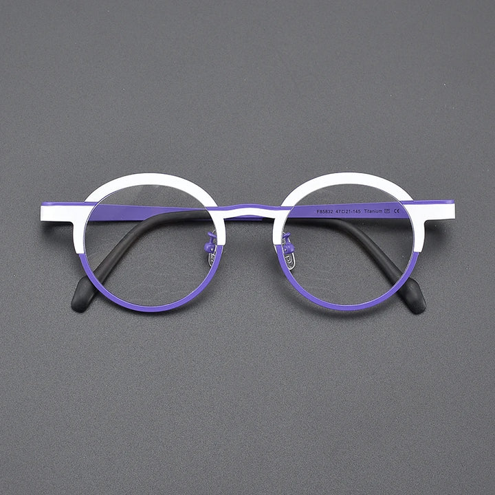 Nobler Women's Full Rim Round Titanium Eyeglasses 185832