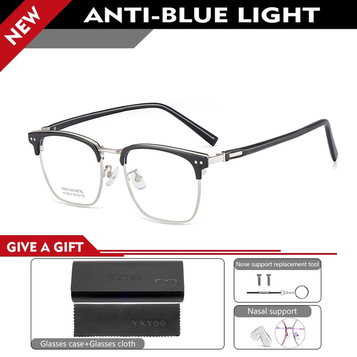 Vicky Unisex Full Rim Square Alloy Acetate Reading Glasses 8012 Reading Glasses Vicky -100 8012-C2