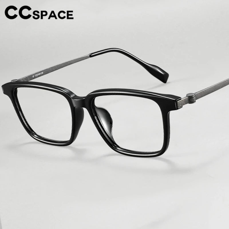 CCspace Unisex Full Rim Big Square Tr 90 Titanium Eyeglasses 314987