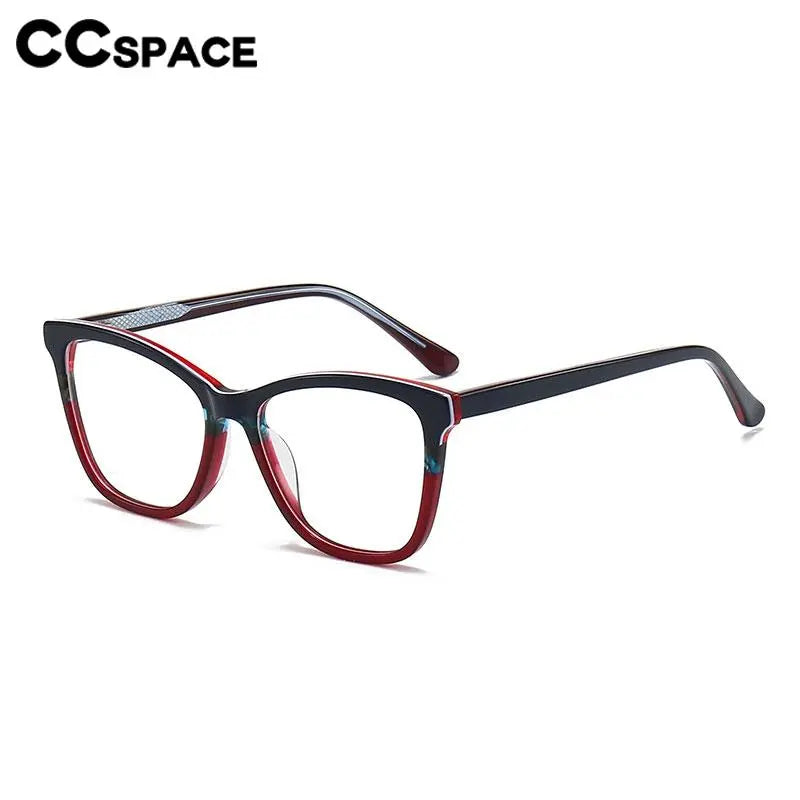 CCSpace Unisex Full Rim Square Acetate Eyeglasses 56941 Full Rim CCspace   