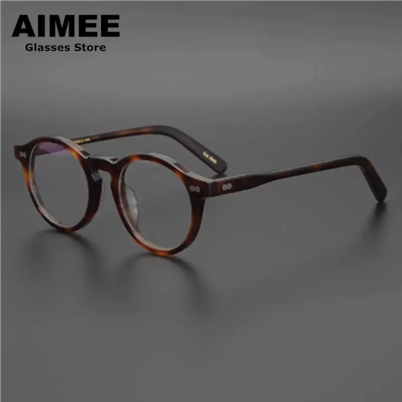 Aimee Unisex Full Rim Round Acetate Eyeglasses 1201