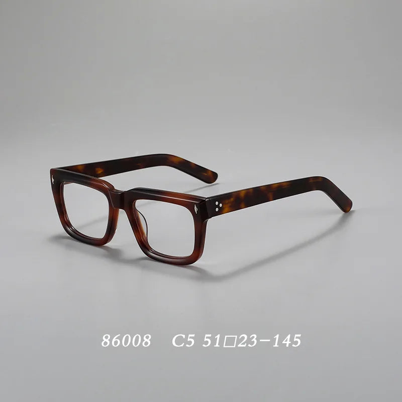 Hdcrafter 86008-1 unisex square acetate prescription eyeglasses — view 11