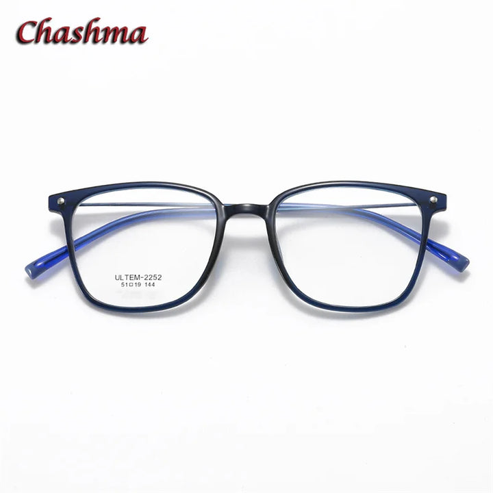 Chashma Ochki Unisex Youth's Full Rim Square Ultem Eyeglasses 2152 Full Rim Chashma Ochki Blue  