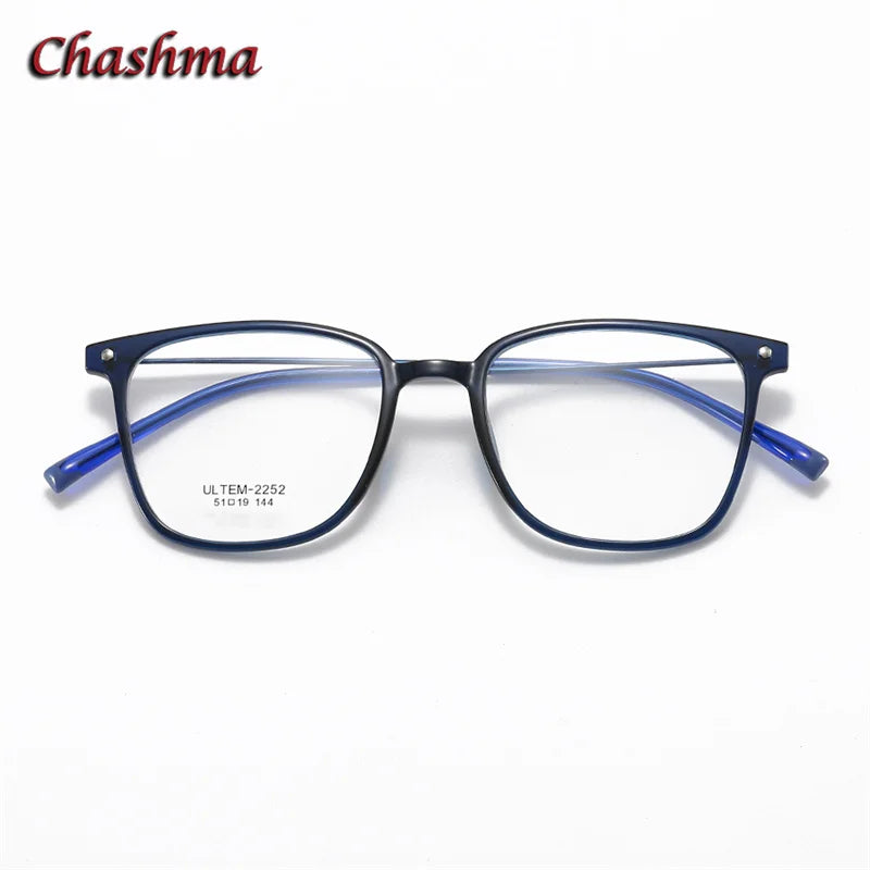 Chashma Ochki Women's Full Rim Square Ultem Alloy Eyeglasses 32252