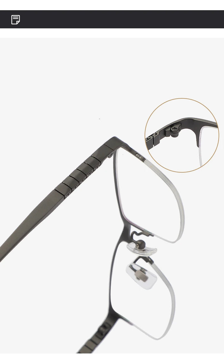 Reven Jate 71109 semi-rimless rectangle titanium prescription eyeglasses — view 5