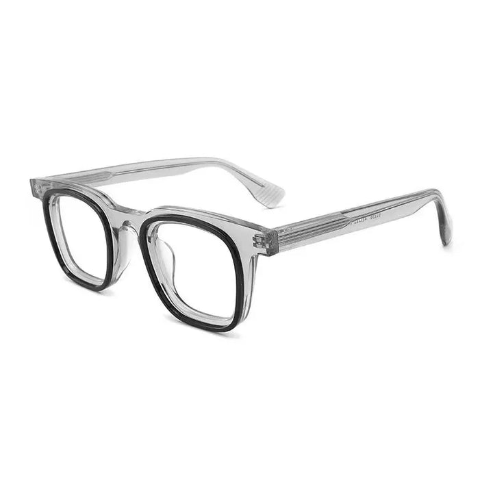 Hewei Unisex Full Rim Square Thick Acetate Eyeglasses 2296 Full Rim Hewei gray  