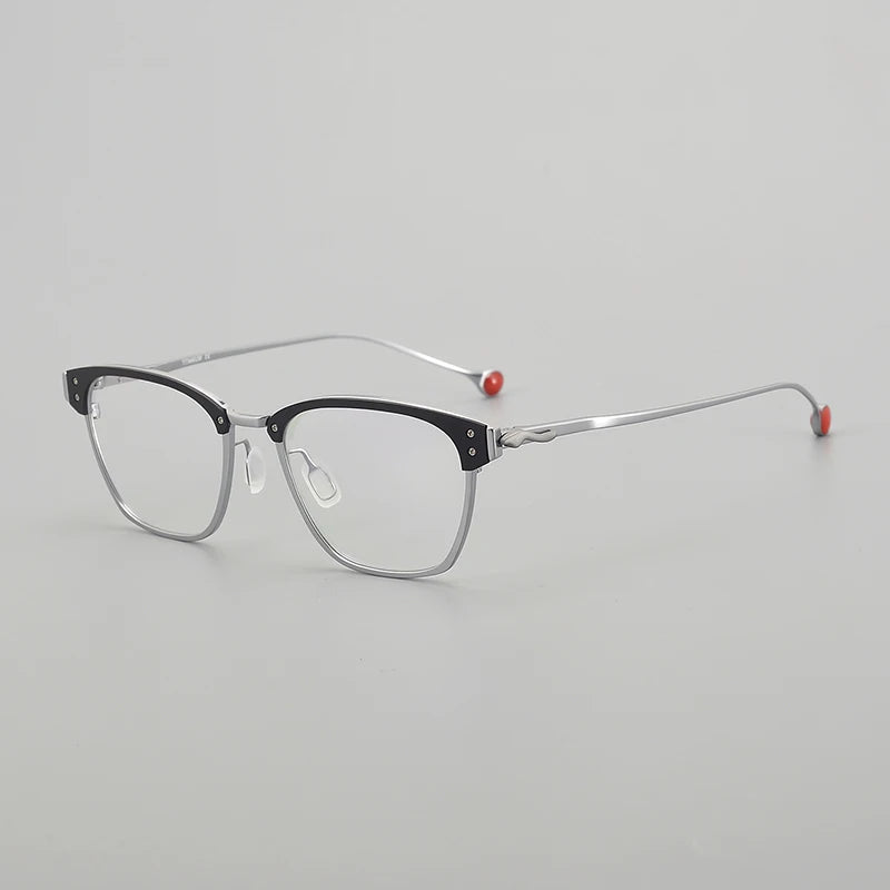 Muzz Unisex Full Rim Square Titanium Acetate Eyeglasses 316402