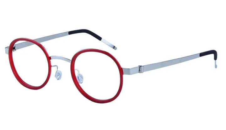 Bobbie Unisex Full Rim Round Titanium Eyeglasses 1011