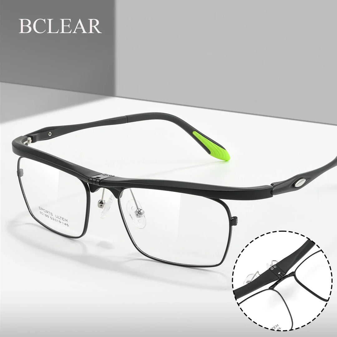 Bclear Unisex Full Rim Rectangle ULTEM Sports Eyeglasses BSF-Z189C