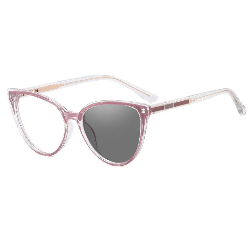 CCspace Women's Full Rim Cat Eye Tr 90 Titanium Photochromic Reading Glasses 311155