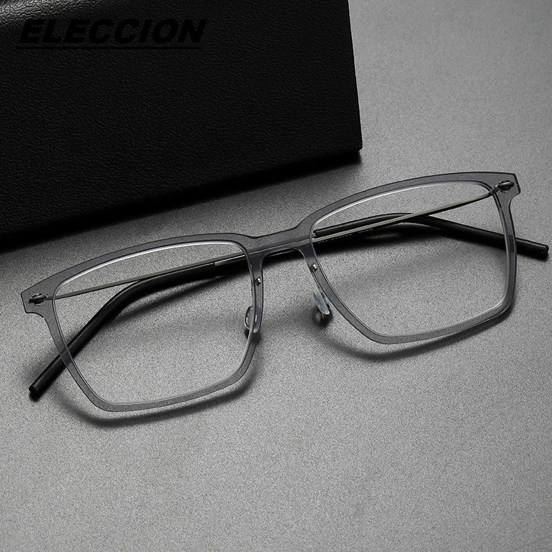 Eleccion Women's Full Rim Square Nylon Titanium Eyeglasses 6505 Full Rim Eleccion