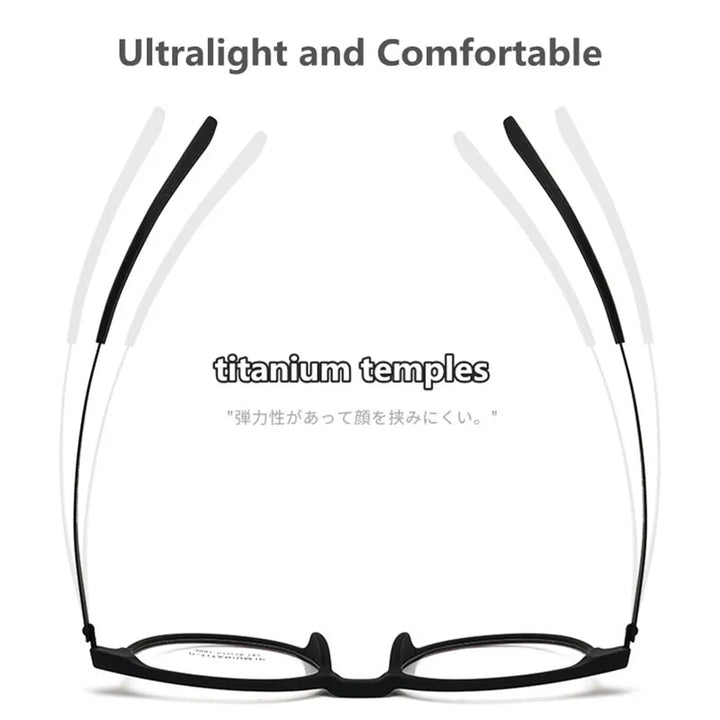 Kocolior Unisex Full Rim Round Tr 90 Titanium Hyperopic Reading Glasses 23091 Reading Glasses Kocolior   