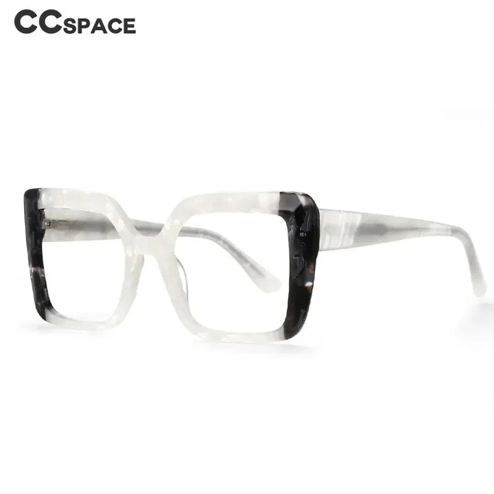 CCspace Women's Full Rim Square Thick Acetate Eyeglasses 56956 Full Rim CCspace   