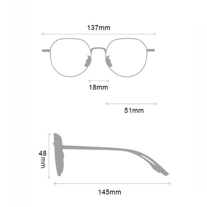 Yimaruili Unisex Full Rim Flat Top Oval Titanium Alloy Eyeglasses 3244 Full Rim Yimaruili Eyeglasses   