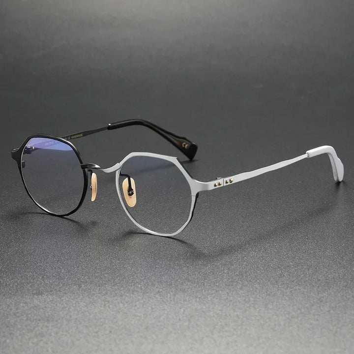 Muzz Women's Full Rim Flat Top Oval Titanium Eyeglasses 470039