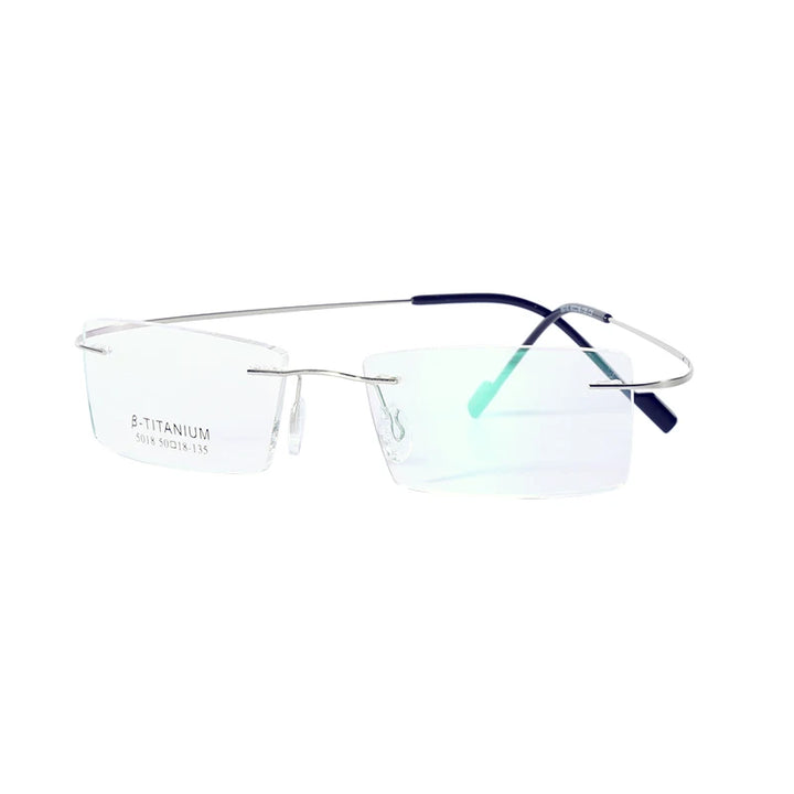 Hotony Unisex Rimless Alloy Prescription Eyeglasses 5018