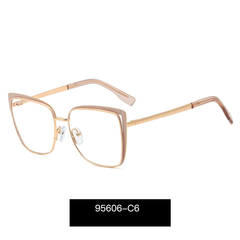 Handoer Women's Full Rim Square Cat Eye Tr 90 Alloy Eyeglasses 795606