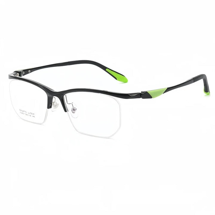 Yimaruili Unisex Semi Rim Classic Pure Titanium Eyeglasses CZ807 — view 5 | Yimaruili at FuzWeb