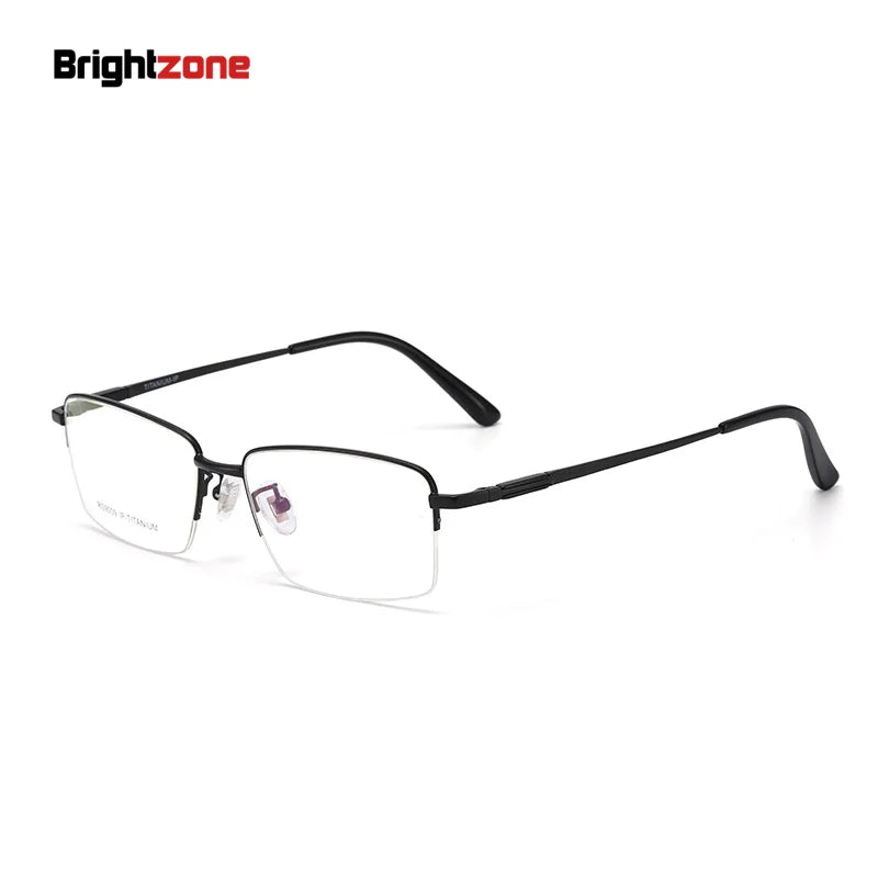 Brightzone Unisex Semi Rim Square Titanium Eyeglasses 71205 Semi Rim Brightzone