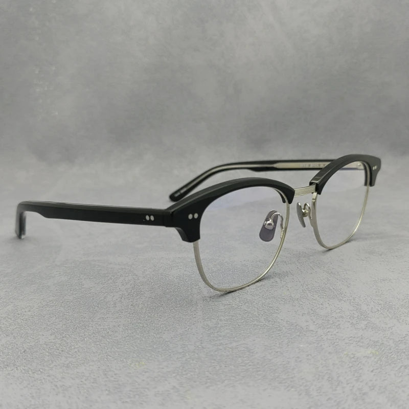 Blackmask Unisex Semi Rim Square Acetate Eyeglasses Fuz 7