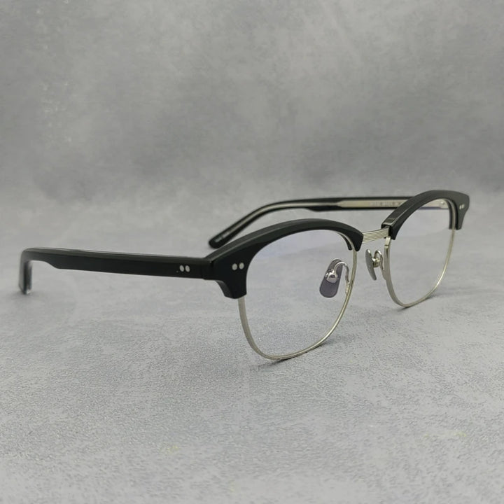 Blackmask Unisex Semi Rim Square Acetate Eyeglasses Fuz 7