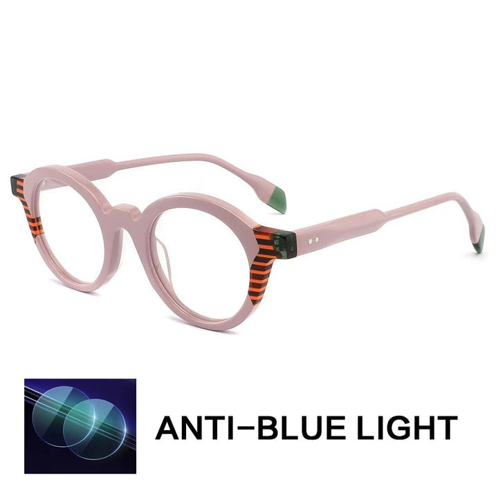 Gatenac Unisex Full Rim Oval Round Acetate Reading Glasses G1143